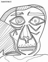 Kandinsky Picasso1 Zentangle Doodle Mediafire Cubismo Colorir Artistas Relógio Totens Hundertwasser Atividades sketch template