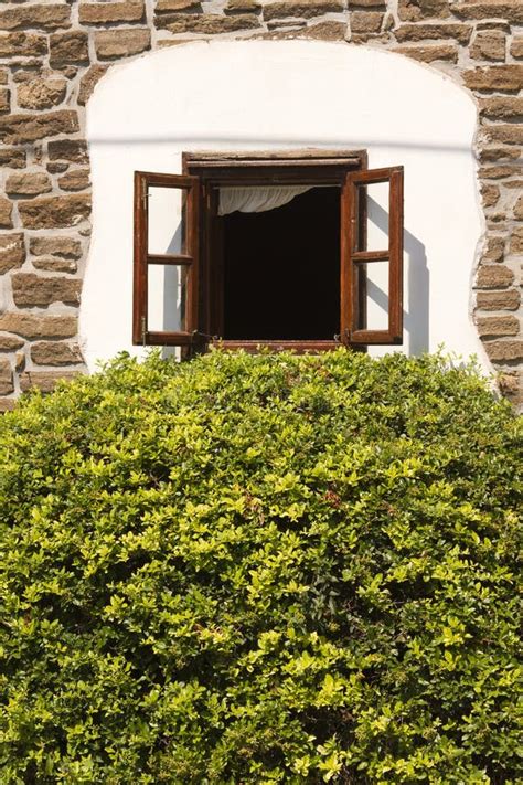 opened window stock image image  holiday house wisteria