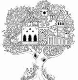 Coloring Pages Adult Tree Basford Johanna Printable Enchanted Forest Adults Para Books Book Colouring Garden Coloring4free Artist Flower Volwassenen Voor sketch template