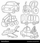 Transport Coloring Cartoon Book Vector Royalty sketch template