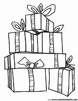 Christmas Present Gift Clipart Drawing Outline Coloring Presents Pages Gifts Printable Box Color Line Birthday Kids Stack Easy Stocking Drawings sketch template