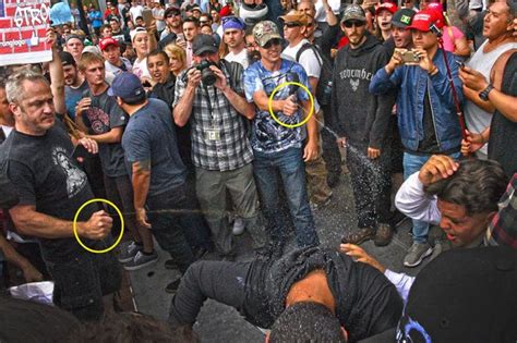 photographs show trump supporters pepper spraying