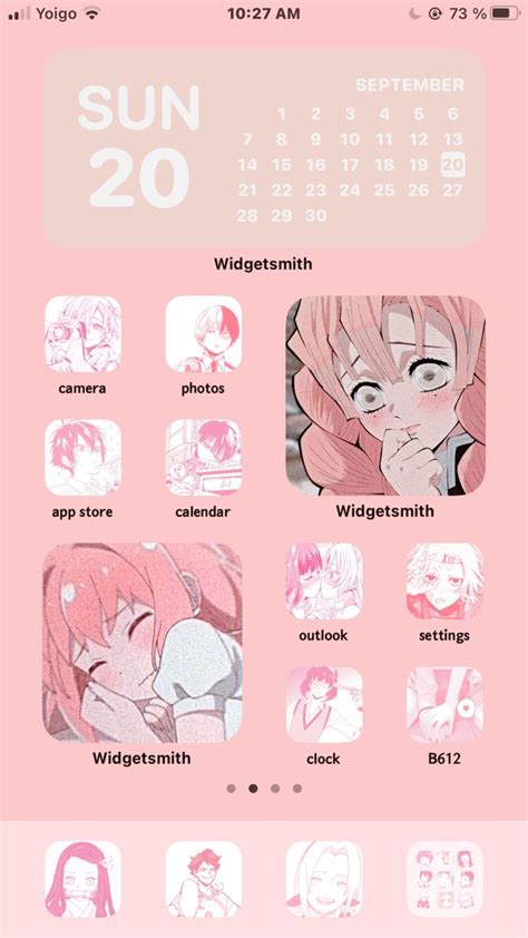 ios  organization pale pink anime homescreen iphone ios app iphone iphone design