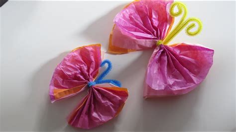 easy craft quick craft tissue paper butterfly youtube