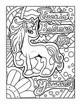 Swear Curse Unicorn Swearstressaway sketch template
