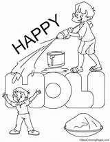 Holi Coloring Pages Happy Festival Drawing Kids Colouring Colors Printable Sheets Easy Worksheets Children Playing Color Pichkari Drawings Bestcoloringpages School sketch template