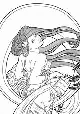 Mucha Alphonse Coloring Pages Nouveau Color Deviantart Lineart Tachisme Bing Getcolorings Getdrawings источник sketch template