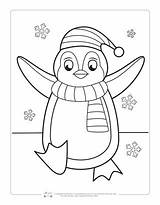 Coloring Winter Pages Penguin Kids Color Printable Christmas Sheets Easy Itsybitsyfun Fun Cool Pre Print Books School Delight Adorable Child sketch template
