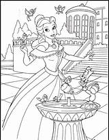Coloring Belle Pages Ariel Cinderella Printable Popular sketch template