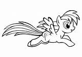 Pony Dash Rainbow Little Coloring Pages Printable Mlp Categories Kids Cartoon sketch template