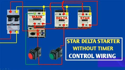 star delta starter control wiring connection   timer youtube