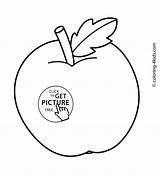 Coloring Apple Simple Pages Kids Fruits Printable 4kids sketch template