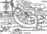 Coloring Kraken Sea Monster Kracken Drawing Color Drawings Kids 433px 85kb sketch template