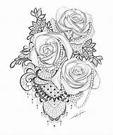 Tattoos Trendy Lace Coloring Tattoo Rose Choose Board Julie sketch template