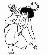 Aladdin Coloring Disney Clipart Pages Printable sketch template
