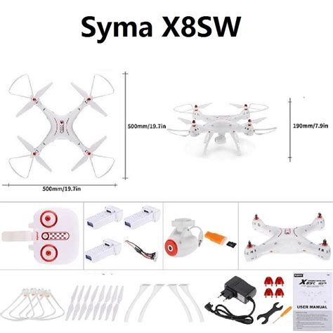 syma xsw wifi mp  p hd kamera fpv rc drone  ch  sumbu ketinggian  headless modus