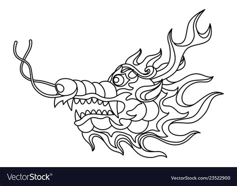 chinese dragon head royalty  vector image vectorstock
