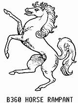 Heraldry Horse Rampant sketch template