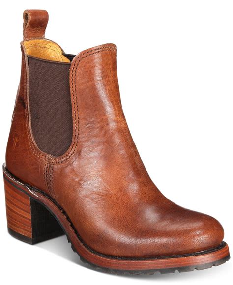 frye womens sabrina chelsea boots  brown lyst