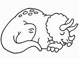 Dinosaur Coloring Pages Dinosaurs Printable Easy Cute Clipart Sleepy Sleeping Print Triceratops Color Kids Dino Clip Sheets Comments Sketch Coloringhome sketch template