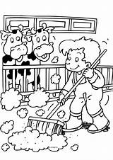 Coloring Pages Farm Easy Cow Kids Print Colouring Choose Board sketch template