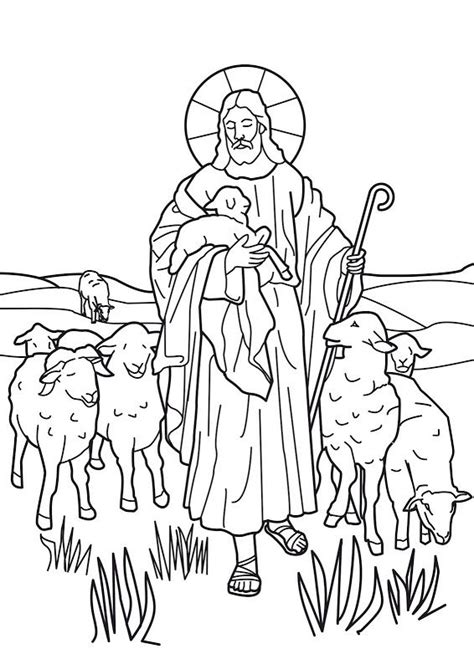 jesus   good shepherd bible coloring page sunday school coloring