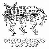 Chinese Coloring Year Pages Printable Lion Dance Food Color Happy Years Drawing Eve Talent Show Kids Lunar Festival Dragon Lanterns sketch template