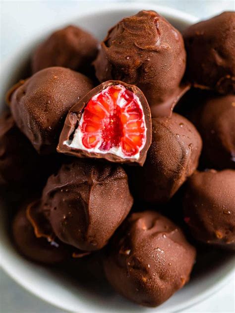 healthy chocolate covered frozen raspberries eating bird food