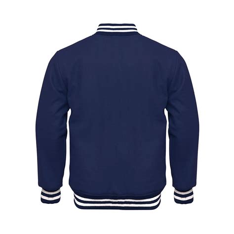 design custom jackets varsity jacket full wool navy blue  white strips clothing varsity jackets