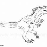 Indoraptor Jurassic Dinosaurs sketch template