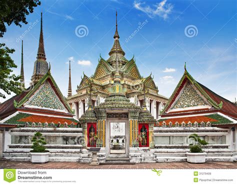 Buddhist Temple Wat Pho Temple In Bangkok Landmark And