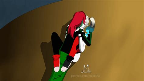 Harley Quinn And Poison Ivy Kiss Backview By Meorless On
