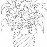 Coloring Vase Flower Classic sketch template