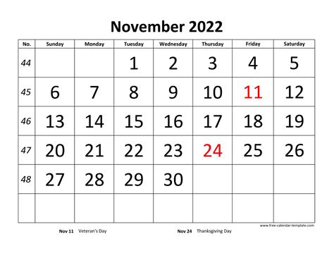 november  printable blank calendar  november  calendar