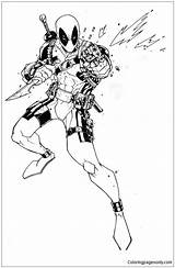Deadpool Taskmaster Dessine Colorier Brillant Imprimé sketch template