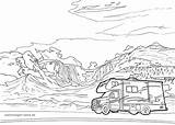 Wohnmobil Malvorlage Ausmalbilder Bergen Berge Kleurplaat Wohnwagen Kleurplaten Wohnmobile öffnen sketch template