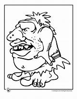 Ugly Troll Coloring Ogre Kleurplaat Fairy sketch template