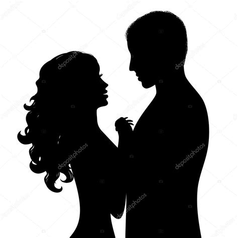 Silhouette A Happy Couple — Stock Vector © Ferdiperdozniy 37217447