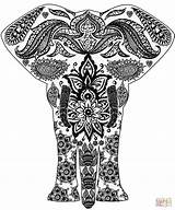 Zentangle Coloring Elephant Pages Easy Printable Adults Print Color Puzzle Crafts Drawing Paper Categories Totally sketch template