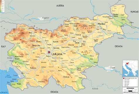 maps  slovenia detailed map  slovenia  english tourist map