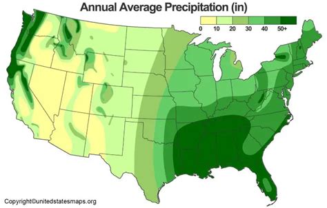 rainfall map annual rainfall map  usa printable