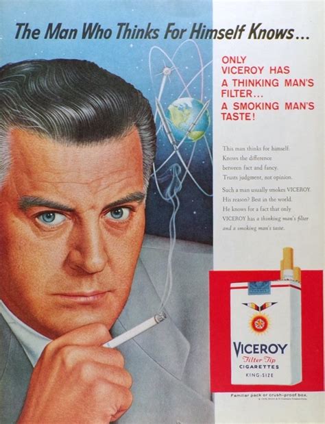 1958 Vintage Viceroy Cigarettes Ad ~ Man Who Thinks For Himself