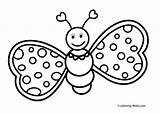 Butterfly Coloring Pages Simple Printable Cartoon Clip Colouring Kids Drawing Butterflies Cute Line Clipart Drawings Preschool Print Insect Kindergarten Insects sketch template