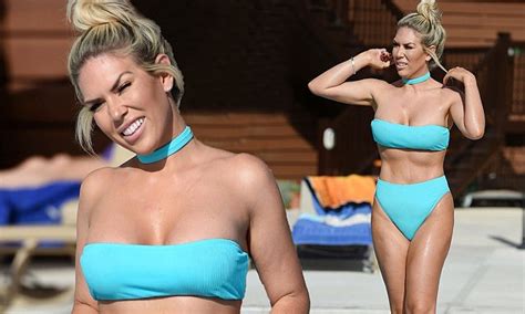 frankie essex flashes her toned stomach in blue bikini daily mail online