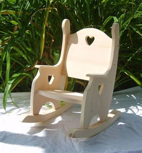 childs rocking chair unfinished pine whearts etsy