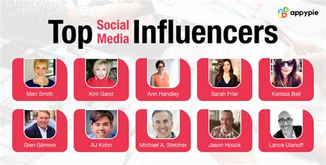 top influencers    categories appy pie