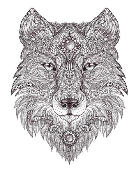 wolf coloring page detailed coloring pages mandala coloring pages