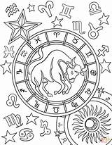 Zodiac Coloring Taurus Sign Pages Signs Printable Sheets Adult Astronomy Moon Books Astrology Mandala Star Supercoloring Print Choose Board Categories sketch template