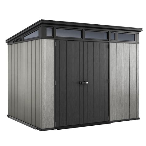 Keter Artisan 9x7 Pent Tongue And Groove Grey Plastic Shed With Floor