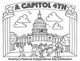 Coloring Pages Washington Dc Capitol July Fourth Popular sketch template
